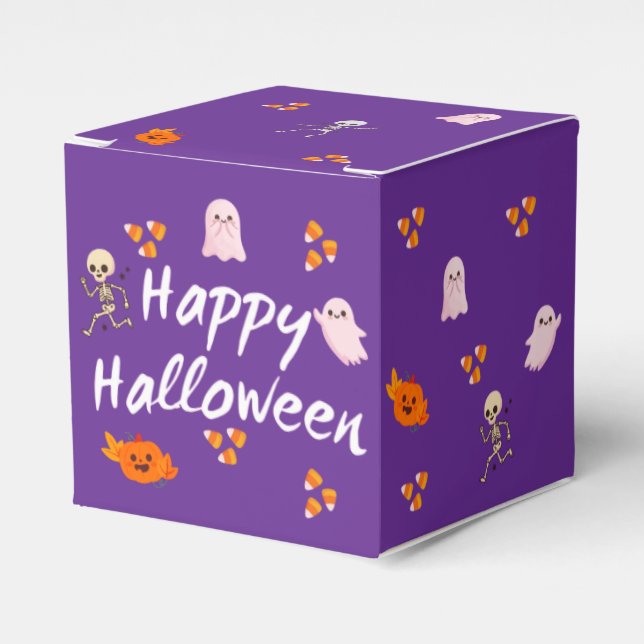 Söt lila Glad Halloween Förmånslåda 3 Presentaskar (Framsidan Sidan)