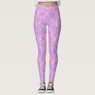Söt lila glasyr med strössel-munk leggings