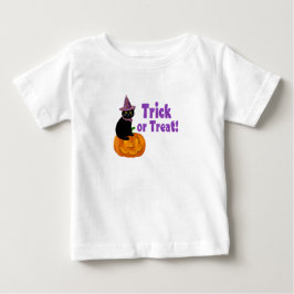 Söt lila glitter trick or treat baby t shirt