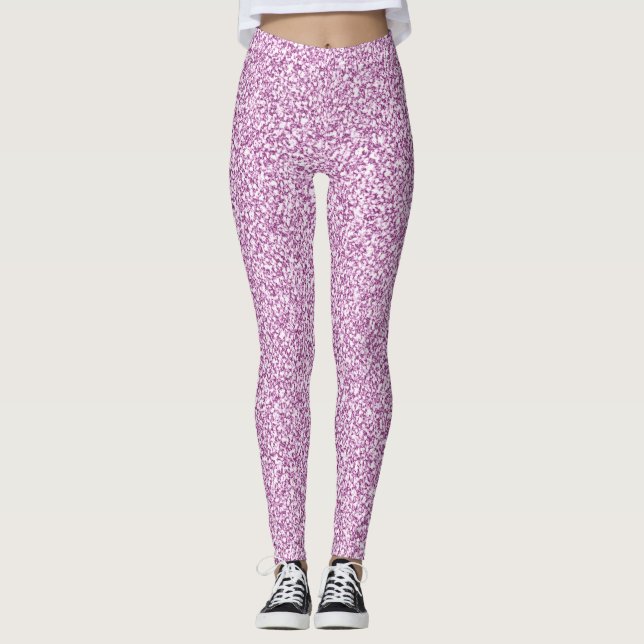 Söt Lila Glittery-utseende Leggings (Framsida)