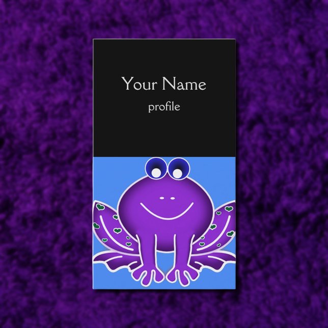 söt lila groda visitkort (Skapare uppladdad)