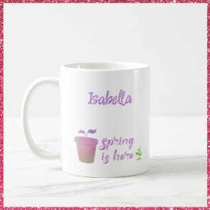 Söt Lila & Grönt VÅR ÄR HÄR Kaffemugg