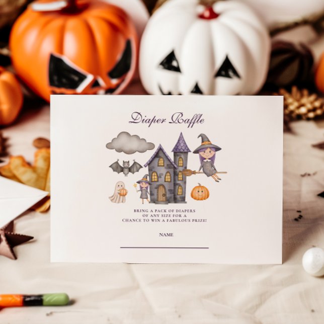 Söt lila Halloween blöja- lotteri Tilläggskort (Skapare uppladdad)