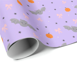 Söt lila halloweenfladdermus-mönstrad presentpappe presentpapper