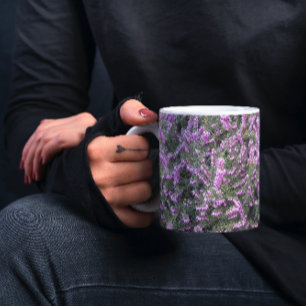Söt Lila Heather Blommigt Kaffemugg