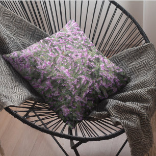 Söt Lila Heather Blommigt Kudde