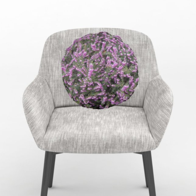 Söt Lila Heather Blommigt Rund Kudde (In Situ Chair)