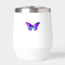 Söt Lila Holografisk Butterfly Vattenflaska