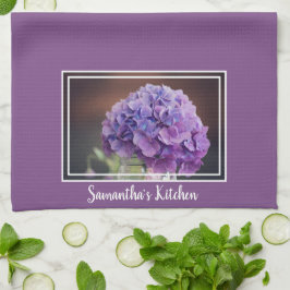 Söt Lila Hydrangea i fotografi av Mason Burk Kökshandduk