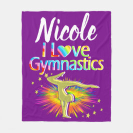 SÖT LILA I KÄRLEK GYMNASTICS DESIGN FLEECEFILT