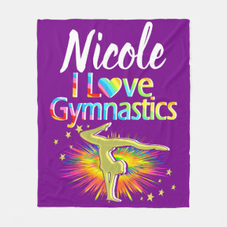 SÖT LILA I KÄRLEK GYMNASTICS DESIGN FLEECEFILT