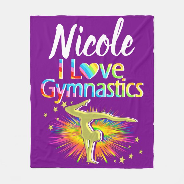 SÖT LILA I KÄRLEK GYMNASTICS DESIGN FLEECEFILT (Framsidan)