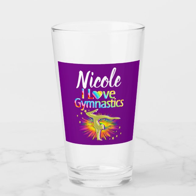 SÖT LILA I KÄRLEK GYMNASTICS DESIGN GLASKOPP (Framsida)