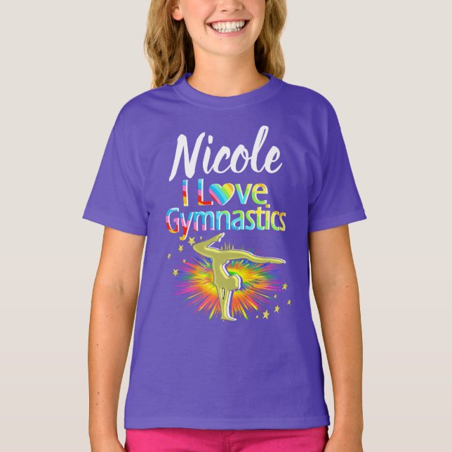 SÖT LILA I KÄRLEK GYMNASTICS DESIGN T SHIRT (Framsida)
