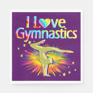 SÖT LILA I KÄRLEK GYMNASTICS PAPPRA NAPKINER PAPPERSSERVETT