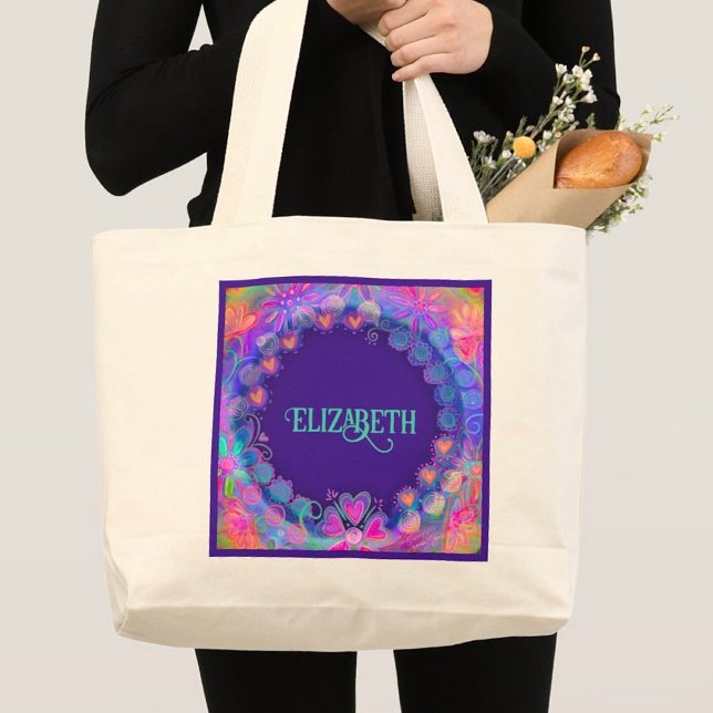 Söt Lila Inspiritivity Personlig Tote Bag Jumbo Tygkasse (Skapare uppladdad)