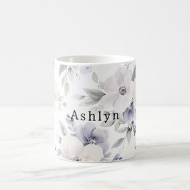 Söt Lila Ivory Lavender Flowers Kaffemugg