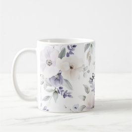 Söt Lila Ivory Lavender Flowers Kaffemugg