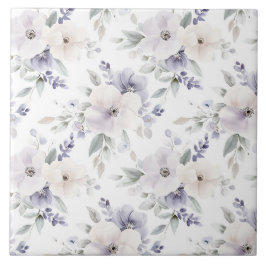 Söt Lila Ivory Lavender Flowers Kakelplatta