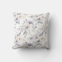 Söt Lila Ivory Lavender Flowers Kudde
