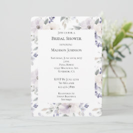 Söt Lila Ivory Lavender Flowers Möhippa Inbjudningar