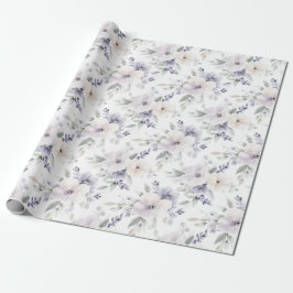 Söt Lila Ivory Lavender Flowers Möhippa Presentpapper
