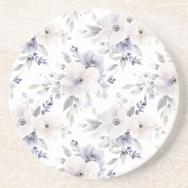 Söt Lila Ivory Lavender Flowers Underlägg (Framsidan)