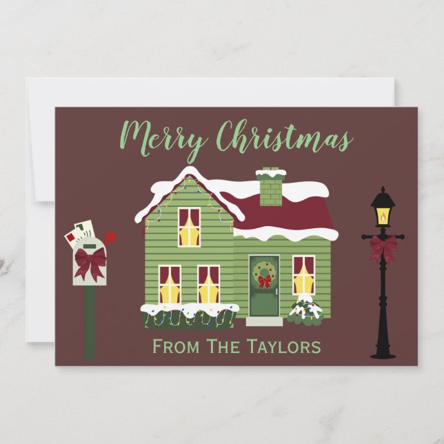 Söt Lila Julhälsningar Julkort (Framsida)