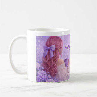 Söt lila kaffemug | Feminint magiskt present Kaffemugg