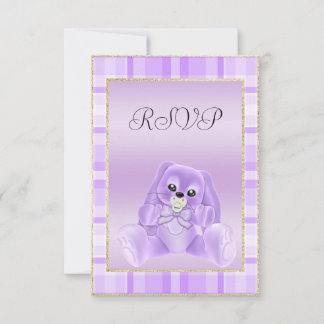 Söt lila kanin Baby shower RSVP OSA Kort