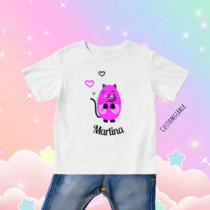 Söt lila katt t shirt