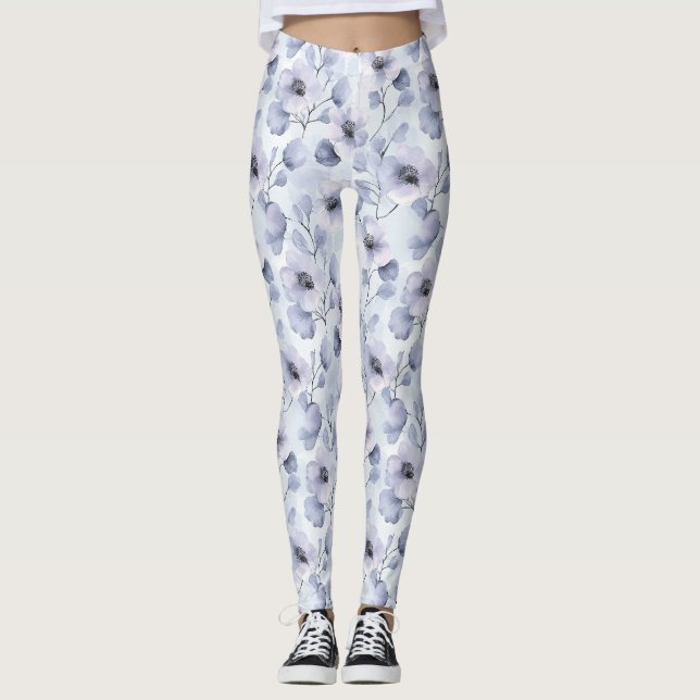 Söt Lila Lavender Flowers Leggings (Framsida)