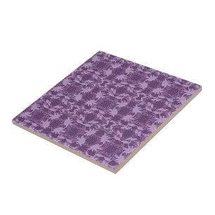 Söt Lila Lavender Snöre Mönster Blommigt Trivet Kakelplatta