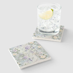 Söt Lila Lavender Vit ros Blommigt Bröllop Stenunderlägg