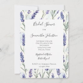 Söt Lila Lavender White Blommigt Möhippa Inbjudningar