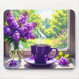 Söt Lila Lilacs och kaffe Musmatta