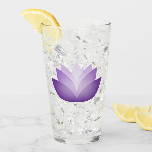 Söt Lila Lotus Flower Glaskopp (Framsida Ice)