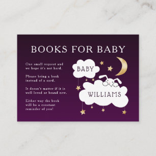 Söt Lila Lullaby Bok begär babyskor Tilläggskort