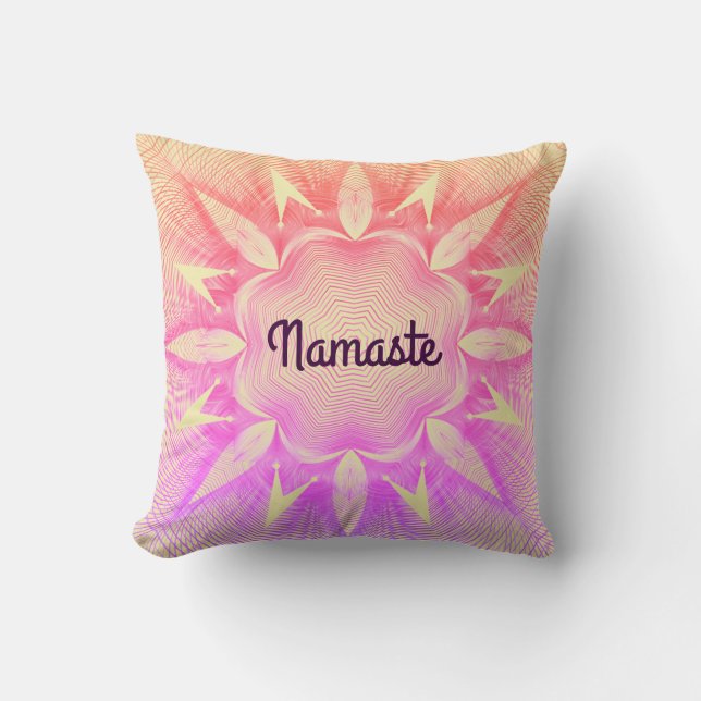 Söt lila Namaste Kudde (Framsida)