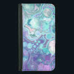 Söt Lila och Blue Abstrakt Faux Marble Plånboksfodral För Samsung Galaxy S5<br><div class="desc">Unik digital abstrakt för blått,  teal och lila.</div>