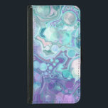 Söt Lila och Blue Abstrakt Faux Marble Plånboksfodral För Samsung Galaxy S5<br><div class="desc">Unik digital abstrakt för blått,  teal och lila.</div>