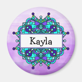 Söt Lila och Blue Mandala Magnet