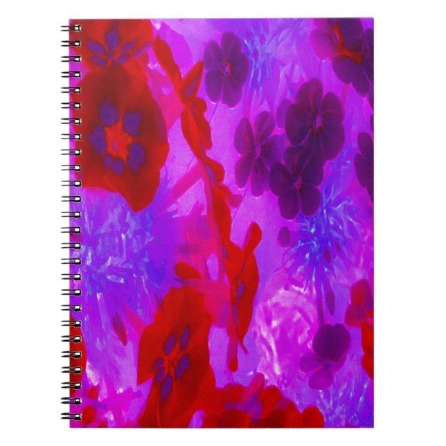 Söt Lila och Red Garden Phlox Flowers Anteckningsbok (Framsidan)