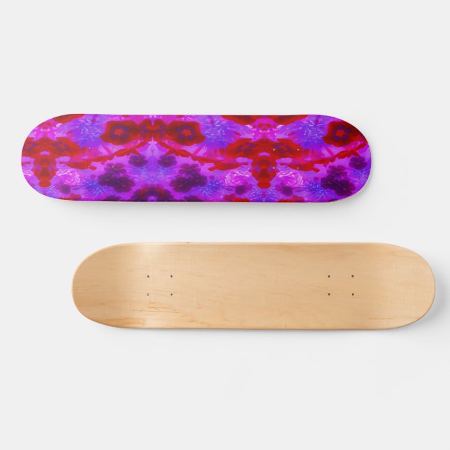 Söt Lila och Red Garden Phlox Flowers Mini Skateboard Bräda 18,5 Cm (Horz)