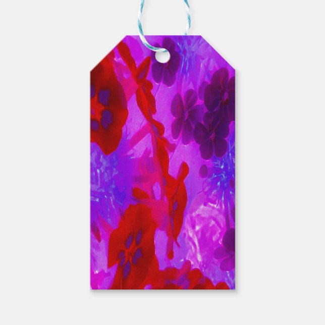 Söt Lila och Red Garden Phlox Flowers Presentetikett (Framsidan)