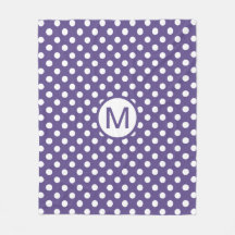 Söt lila och vit prickig monogram
