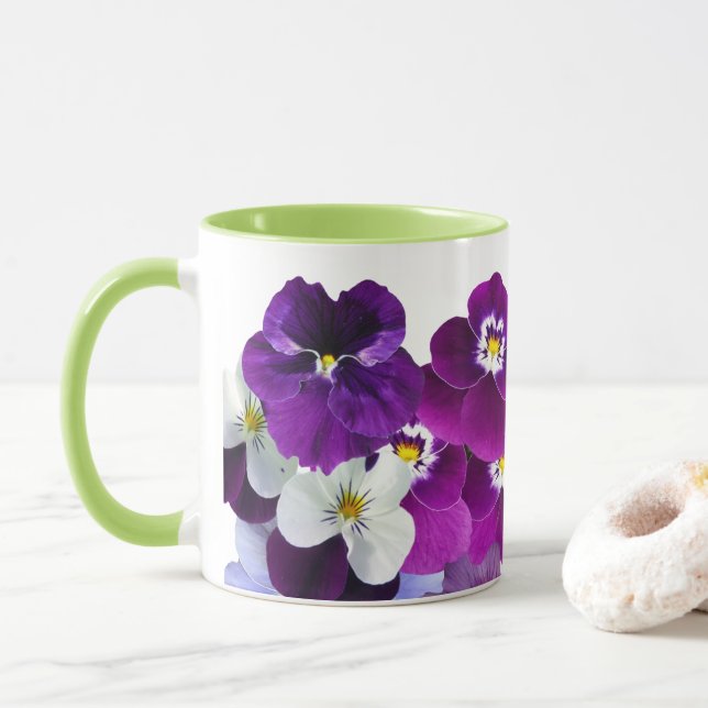 Söt Lila Pansies Coffee Mugg (Med munk)