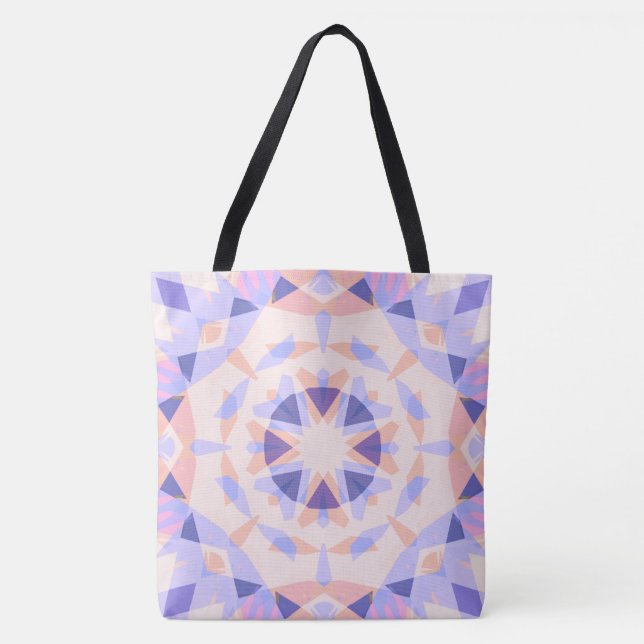 Söt Lila Pastel Rosa Star Eclectic Beach Tygkasse (Framsida)