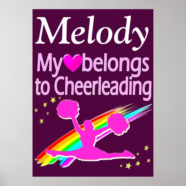 SÖT LILA PERSONLIG CHEERLEADER POSTER (Framsidan)