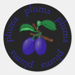 Söt Lila Plum Rounds Runt Klistermärke